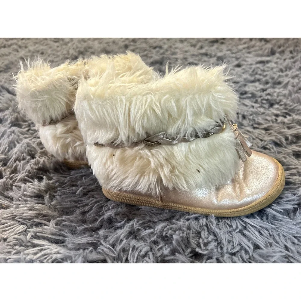Cat & Jack Boots Kids 11 Rose‎ Gold Metallic Winter Glam